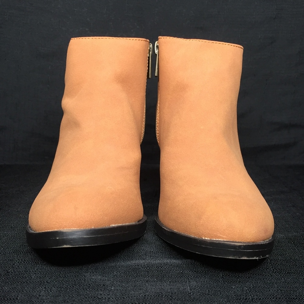 BAMBOO Tan Faux Suede Ankle Booties